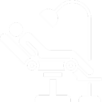 Person reclining on a medical examination chair.