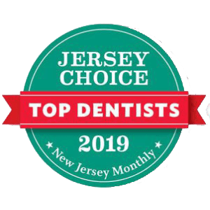 Green badge, Jersey Choice Top Dentists 2019.
